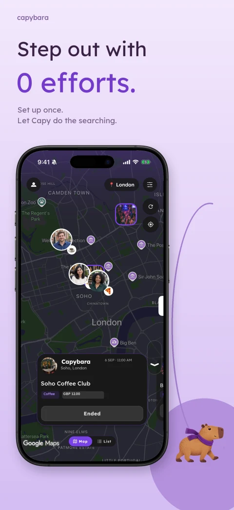 Discover nearby hangouts — App Store screenshot